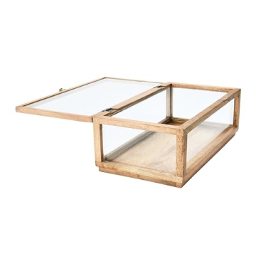 Elegant Mango Wood & Glass Display Box for Keepsakes
