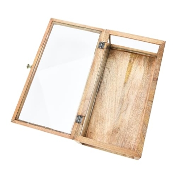 Elegant Mango Wood & Glass Display Box for Keepsakes