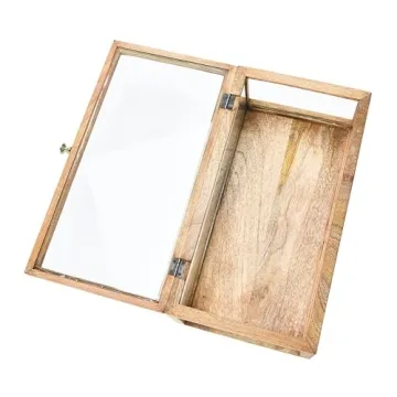 Elegant Mango Wood & Glass Display Box for Keepsakes