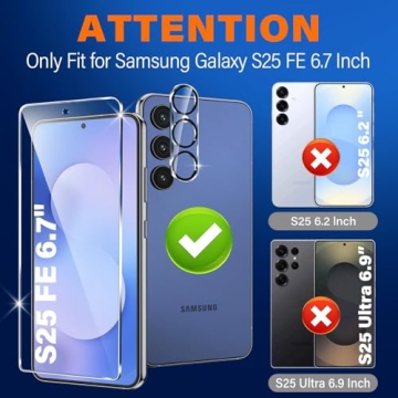 Ultimate 6-Pack Glass Screen & Camera Lens Protectors for Samsung Galaxy S25 FE [6.7 inch]