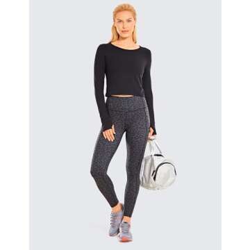 CRZ YOGA Women's Long Sleeve Crop Top for Athleisure