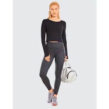 CRZ YOGA Women's Long Sleeve Crop Top for Athleisure