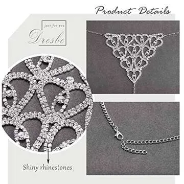 Dresbe Rhinestones Body Chain Suit Silver Crystal Bikini Bra Underwear Sexy Sparkly Party Body Jewelry Accessories for Women
