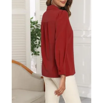 Stylish Long Sleeve Work Blouses for Women - Office Wear