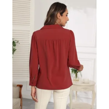 Stylish Long Sleeve Work Blouses for Women - Office Wear