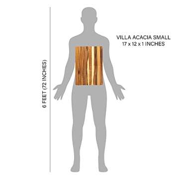 Thirteen Chefs Cutting Boards - Large, Lightweight, 17 x 12 Inch Acacia Wood Chopping Board for Plating, Appetizers, Charcuterie and Kitchen Prep - Portable Cooking Accessories