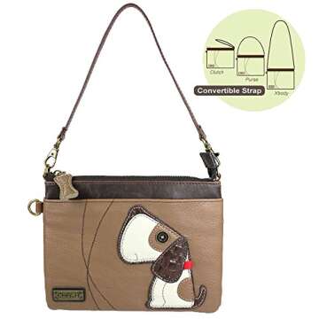 CHALA Mini Crossbody/Purse with Convertible Strap Stylish, Compact, Versatile - Toffy Dog - brown