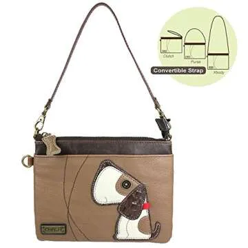 CHALA Mini Crossbody/Purse with Convertible Strap Stylish, Compact, Versatile - Toffy Dog - brown