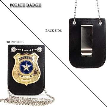 TXSN Police Costume Accessories Set, Police Accessories Metal Handcuffs, Police Bage and Whistle for Men Women Boys Girls