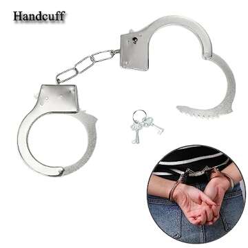 TXSN Police Costume Accessories Set, Police Accessories Metal Handcuffs, Police Bage and Whistle for Men Women Boys Girls