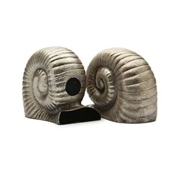 Nickel Snail Bookends Silver Metallic Finish Handmade