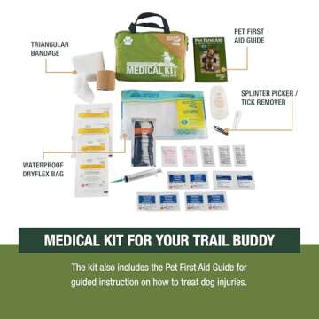 Adventure Medical Kits Trail Dog Medical Kit - Pet First Aid Kit with Dressings, Bandages, Instruction Manual & Tools - Lightweight, Compact Dog Safety Pack