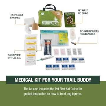 Adventure Medical Kits Trail Dog Medical Kit - Pet First Aid Kit with Dressings, Bandages, Instruction Manual & Tools - Lightweight, Compact Dog Safety Pack
