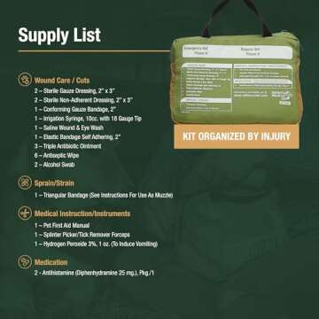 Adventure Medical Kits Trail Dog Medical Kit - Pet First Aid Kit with Dressings, Bandages, Instruction Manual & Tools - Lightweight, Compact Dog Safety Pack