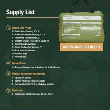 Adventure Medical Kits Trail Dog Medical Kit - Pet First Aid Kit with Dressings, Bandages, Instruction Manual & Tools - Lightweight, Compact Dog Safety Pack