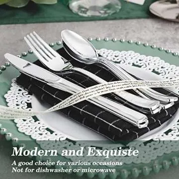 N9R 500PCS Silver Plastic Cutlery Set for Events