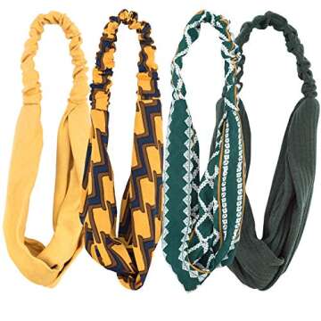 EAONE 16 Pcs Boho Headbands for Women, Fashion Headbands Floral Bandeau Head bands Retro Elastic Hair Bands Criss Cross Twisted Head Wrap Gifts for Women, Mom On Christmas/Birthday