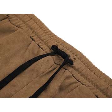 sandbank Men's Quick Dry Active Lightweight Bodybuilding Shorts with Pocket Khaki