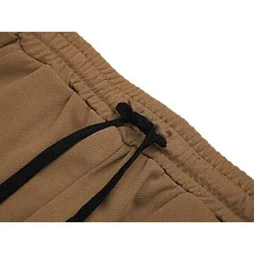 sandbank Men's Quick Dry Active Lightweight Bodybuilding Shorts with Pocket Khaki