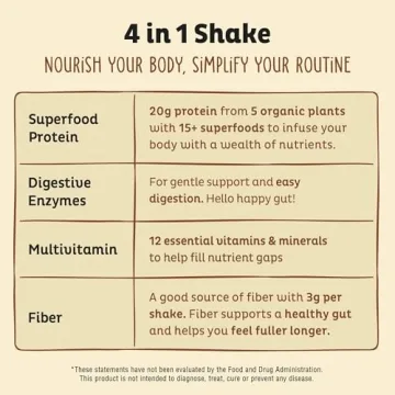 KOS Vegan Protein Powder Erythritol Free, Vanilla USDA Organic - Pea Protein Blend, Plant Based Superfood Rich in Vitamins & Minerals - Keto, Dairy Free - Meal Replacement for Women & Men, 28 Servings