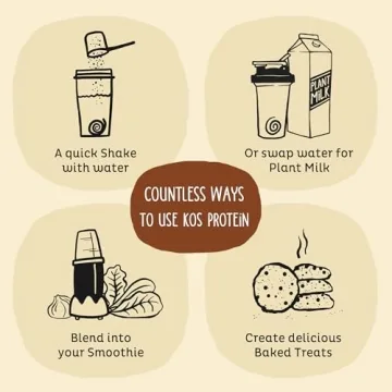 KOS Vegan Protein Powder Erythritol Free, Vanilla USDA Organic - Pea Protein Blend, Plant Based Superfood Rich in Vitamins & Minerals - Keto, Dairy Free - Meal Replacement for Women & Men, 28 Servings