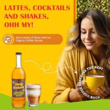 Holy Kakow Organic Cardamom Syrup for Amazing Coffee Drinks