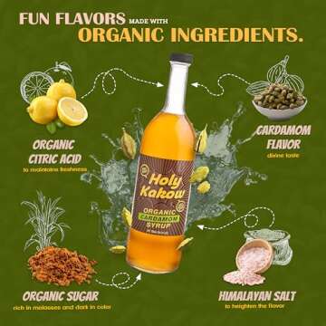 Holy Kakow Organic Cardamom Syrup for Amazing Coffee Drinks