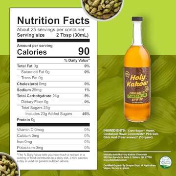 Holy Kakow Organic Cardamom Syrup for Amazing Coffee Drinks