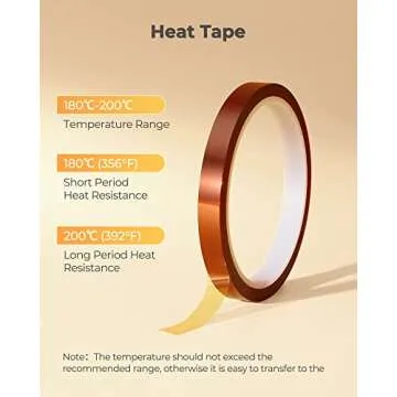 Hiipoo Sublimation Ink Refilled Bottles with Heat Tape Refill for ET2400 XP4105 XP4100 ET2720 ET2760 ET2750 ET4800 ET-2800 ET-2803 ET-2850 Inkjet Printers Heat Press Transfer on Mugs T-Shirts