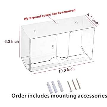 Cq acrylic Wall Mount Paper Towel Dispenser with Lid,Clear Folded Paper Towel Holder for Bathroom To...