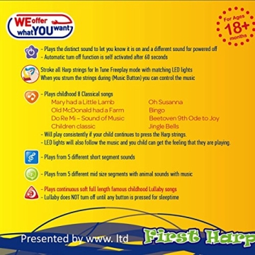 Portable First Harp Musical Instrument for Kids Learning