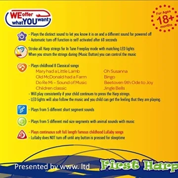 Portable First Harp Musical Instrument for Kids Learning