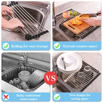 Seropy Roll Up Dish Drying Rack for Kitchen Sink