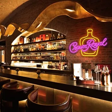 Vinray Crown Whiskey Neon Sign for Bars and Parties
