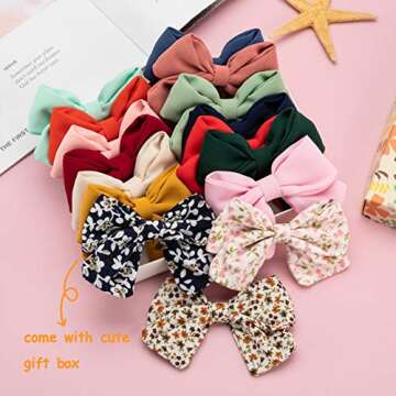 Fancy Clouds Baby Girl Headbands with Bows - 16 Pack