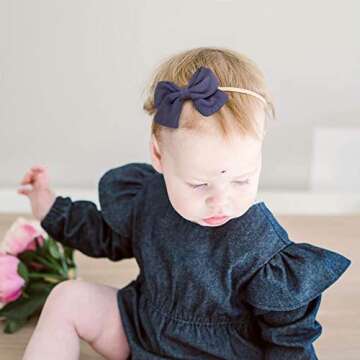 Fancy Clouds Baby Girl Headbands with Bows - 16 Pack