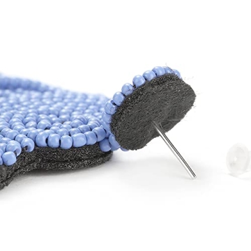 Big Beaded Tassel Earrings (Blue F)