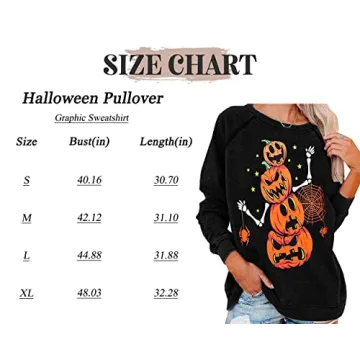 Zarmfly Halloween Sweatshirts for Women - Pumpkin & Skeleton Tops