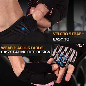 Sunnx Gym Gloves - Fingerless, Breathable, Multi-Sport Workout Gloves for Weightlifting, Cycling, Climbing & More