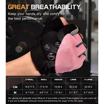 Sunnx Gym Gloves - Fingerless, Breathable, Multi-Sport Workout Gloves for Weightlifting, Cycling, Climbing & More