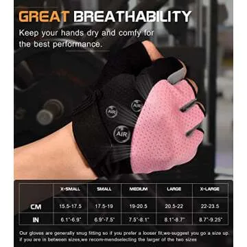 Sunnx Gym Gloves - Fingerless, Breathable, Multi-Sport Workout Gloves for Weightlifting, Cycling, Climbing & More