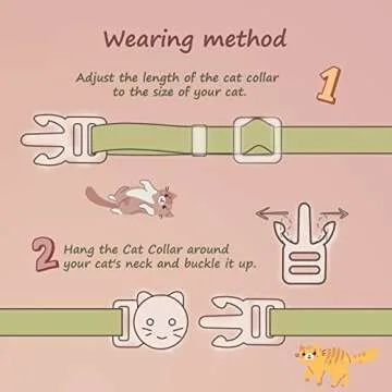 Cute Adjustable Cat Collar with Bell for Kittens and Cats