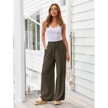 LILLUSORY Linen Wide Leg Pants for Casual Summer Outfits
