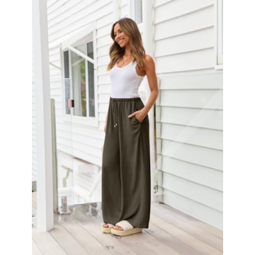 LILLUSORY Linen Wide Leg Pants for Casual Summer Outfits