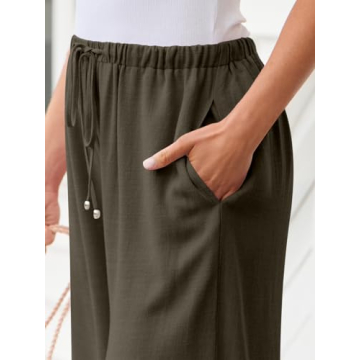 LILLUSORY Linen Wide Leg Pants for Casual Summer Outfits
