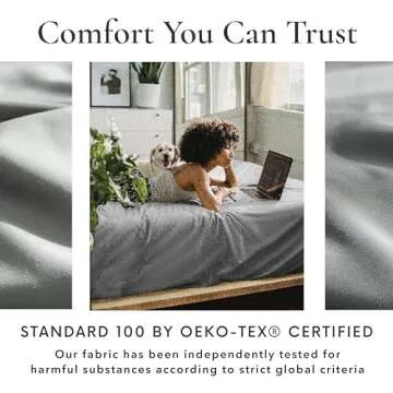 Bamboo Bay 6 Piece Full Size Sheet Set, 100% Viscose Made from Bamboo, Breathable, Ultra Soft Cooling Bed Sheets for Hot Sleepers, Beddings with Deep Pockets Fit 16" Mattress, Light Grey