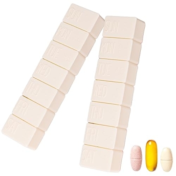 Weekly Pill Organizer 2Pack for Vitamins and Supplements