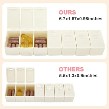 Weekly Pill Organizer 2Pack for Vitamins and Supplements