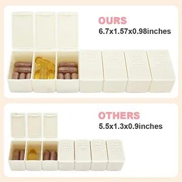 Weekly Pill Organizer 2Pack for Vitamins and Supplements