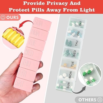 Weekly Pill Organizer 2Pack for Vitamins and Supplements